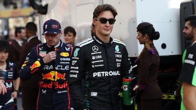 Mercedes driver George Russell before the drivers' parade