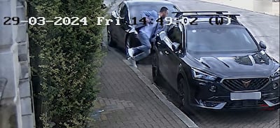 Pouria Zeraati pictured during the attack at his home in London. PA