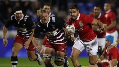 Rhys Webb makes a break during the British & Irish Lions tour match against the New Zealand Provincial Barbarians. David Rogers / Getty Images