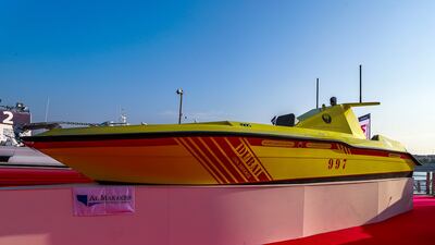 A Marakeb Technologies vessel at Idex in Abu Dhabi. Tawazun has increased its stake in the Sharjah company. Victor Besa / The National