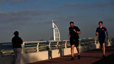 The number of joggers has increased steadily along Dubai's Palm Jumeirah island in recent months. EPA