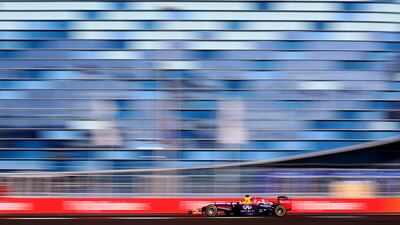 Sebastian Vettel of Red Bull Racing drivers through the Sochi Autodrom circuit on Sunday during the Russian Grand Prix. Vettel finished eighth. Mark Thompson / Getty Images