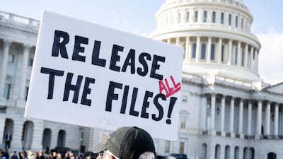 A protester outside the US Capitol this week. AFP