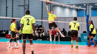 Nigeria vs Germany volleyball match.