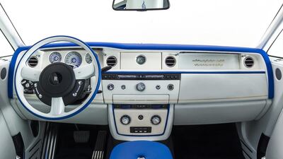 The interior of the Wisdom Collection Rolls-Royce Phantom Coupé, inspired by Qasr Al Hosn. Courtesy Abu Dhabi Motors