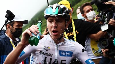 Tadej Pogacar gained a psychological edge over rival Jonas Vingegaard. AFP