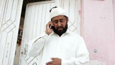 Mukhtiar Ahmed Khudabaksh, Moosa's father, outside his home in Dubai.