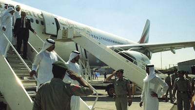 The first flight arrives in Karachi. Courtesy Emirates