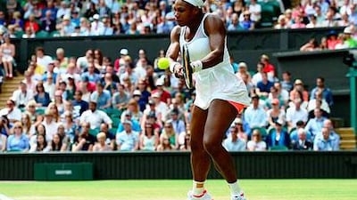 Serena Williams plays a backhand against Sabine Lisicki but was undone by her rival's serve at crucial moments. Mike Hewitt / Getty Images