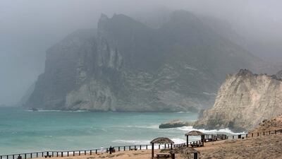 The Dhofar Mountains shrouded in mist at the Al Mughsayl blowholes, west of Salalah, Oman. Stephen Lock for The National