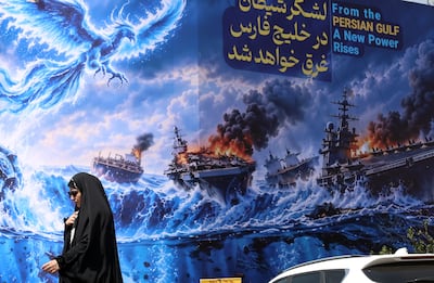 An anti-US billboard in Tehran's Enghelab Square. EPA