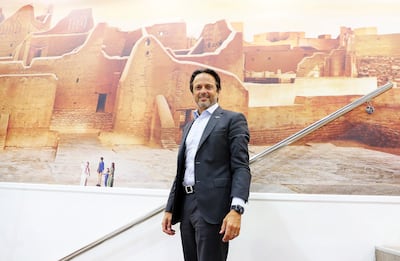 John Pagano, Chief Executive Officer for The Red Sea Development Company & Amaala at the Saudi Arabian stand on the second day of the Arabian Travel Market held at Dubai World Trade Centre in Dubai on May 17,2021. Pawan Singh / The National.