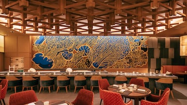 The chef's sushi counter is made of rare Aji stone, a fine-grained granite. Photo: Kigo