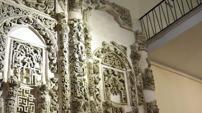 Noura Al Kaabi, Minister of Culture and Knowledge Development, tours the Iraq Museum in Baghdad on April 23, 2018. The minister was visiting the Iraqi capital to launch a UAE-funded project to rebuild Mosul's Great Mosque of Al Nuri, which was destroyed by ISIS before they were driven out of the city in June last year. Wam