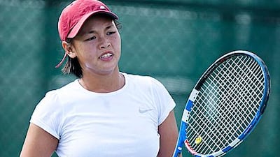 Aslina Chua during practice at Zayed Sports City yesterday.