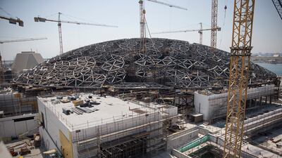 Construction of Louvre Abu Dhabi's dome in September 2014. Silvia Razgova / The National