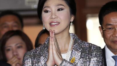 Former Thai prime minister Yingluck Shinawatra arrives to answer questions to the National Legislative Assembly during impeachment proceedings against her in Bangkok, Thailand. Narong Sangnak / EPA