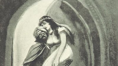 'A swarthy Arab came out bearing on his shoulders a woman'. Courtesy British Library