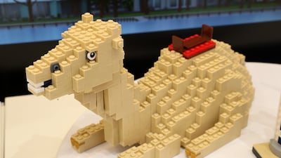 A Lego camel at the store.