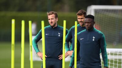 Tottenham Hotspur's Harry Kane, left, will lead a relatively weakened side against Barcelona on Wednesday. EPA