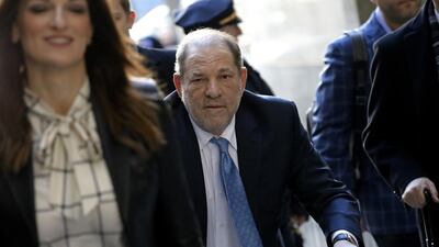 Harvey Weinstein, former co-chairman of the Weinstein Co, arrives for the jury verdict in his sexual assault trial in New York City. Bloomberg