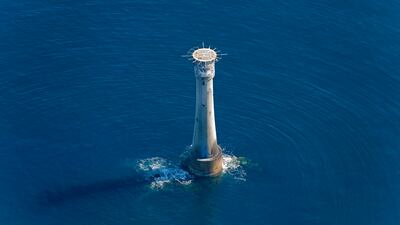 Bishop Rock lighthouse, pictured in 2015, is the most westerly and southerly listed, or protected, building in England. Built by Trinity House between 1852 and 1858, it replaced an iron lighthouse