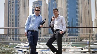 Craig Stuart, left, and Adam Passfield are co-founders of the online recruitment agency, i-expatriate. Razan Alzayani / The National