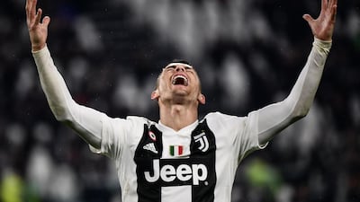 Cristiano Ronaldo celebrates after scoring against Parma on February 2, 2019. AFP