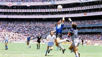 Diego Maradona scores his infamous 'Hand of God' goal against England at the 1986 World Cup. Photo: Presse Sports