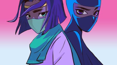 Indian superhero Priya, left, and Pakistan's Jiya, right, both feature in 'Priya's Mask'. Supplied