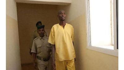 Ahmed Mohammed Adan, convicted pirate, at the Hargeisa prison in Somalia.