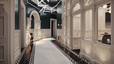 The entrance hall of the historic building.