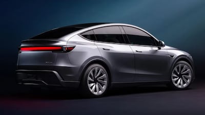 It has also been fitted with light bars at the front and rear, mirroring the stylings of the Cybertruck