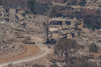 Israeli military vehicles carry out operations in an occupied area of southern Lebanon. AFP