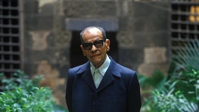 Late novelist Naguib Mahfouz, pictured in 1989, is considered the ‘godfather of Arabic literature’ by many. Barry Iverson / Alamy Stock Photo.