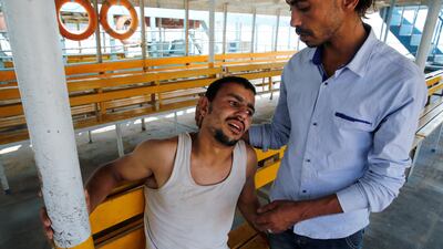 Mohamed Tafshan reacts after his brother Sayed was killed in clashes between residents of Al Warraq and security forces who demolished buildings on the island on July 16, 2017. Amr Abdallah Dalsh / Reuters