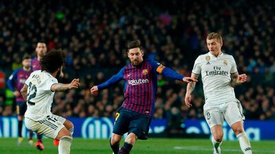 Lionel Messi played only as a substitute for Barcelona in midweek against Real Madrid. AFP
