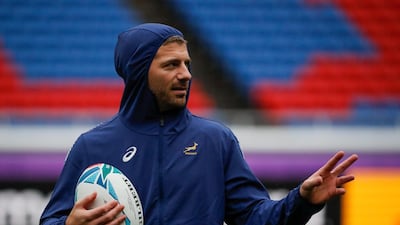 Willie Le Roux of South Africa trains in Tokyo. EPA