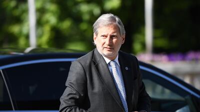 European Commissioner for European Neighbourhood Policy Johannes Hahn arrives for an EU-Western Balkans Summit in Sofia on May 17, 2018. Dimitar Dilkoff / AFP