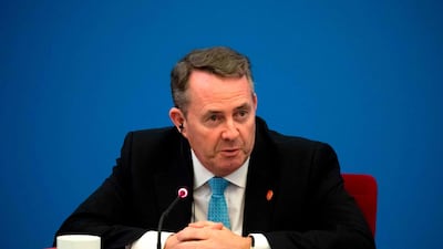 British Secretary of State for International Trade Liam Fox has backed Theresa May's premiership during a trade mission to China. Mark Schiefelbein/ AFP Photo