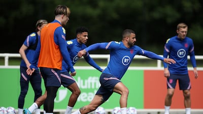 Kyle Walker in action during England training.