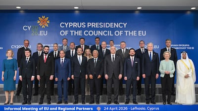 Leaders from Europe and the Middle East attend the summit of the EU and regional partners' leaders in Nicosia, Cyrus. AFP