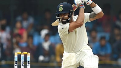 Virat Kohli plays a shot during Day 1 of the third Test. Punit Paranjpe / AFP
