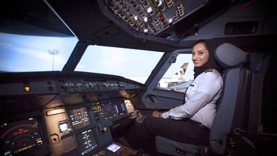 Emirati pilot Aisha Al Mansoori. Photo courtesy Etihad airways