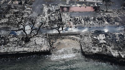 Destruction in Lahaina in the aftermath of wildfires in western Maui, Hawaii. AFP