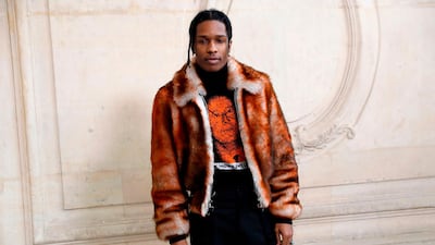 US rapper ASAP Rocky poses before a 2017 fashion show in Paris. AFP