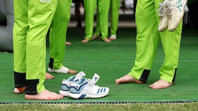 Sydney Thunder players before an indigenous ceremony during their Big Bash League match against Hobart Hurricanes. Getty Images