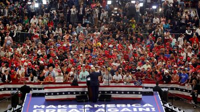 Donald Trump speaks as he formally kicking off his re-election bid with a campaign rally in Orlando, Florida. Reuters