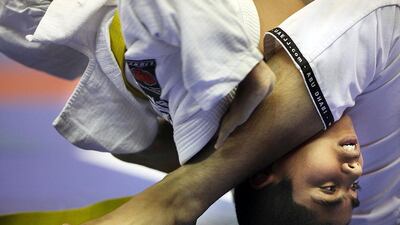 Jiu-Jitsu action from the World Kids Championship, which kicked off the start of the World Professional Jiu-Jitsu Championship in Abu Dhabi. Delores Johnson / The National