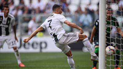 2018-19 Juventus. By his standards Ronaldo made a slow start to life in Italy after making his surprise move to Turin from Madrid in the summer of 2018. It was his in his fourth game against Sassuolo that he got off the mark, scoring twice. From then on he did not look back, scoring 19 times in 27 games. AFP.